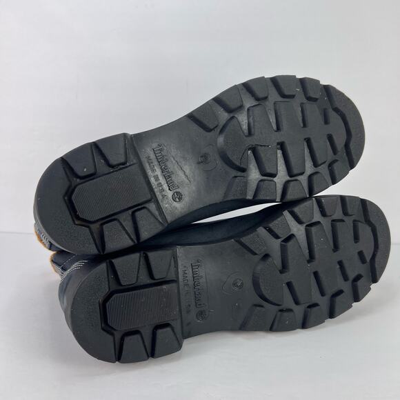 Timberland 12 Men's Navy Blue DIstressed Nubuck Leather Logo TAG Boots Outdoors - Picture 12 of 12